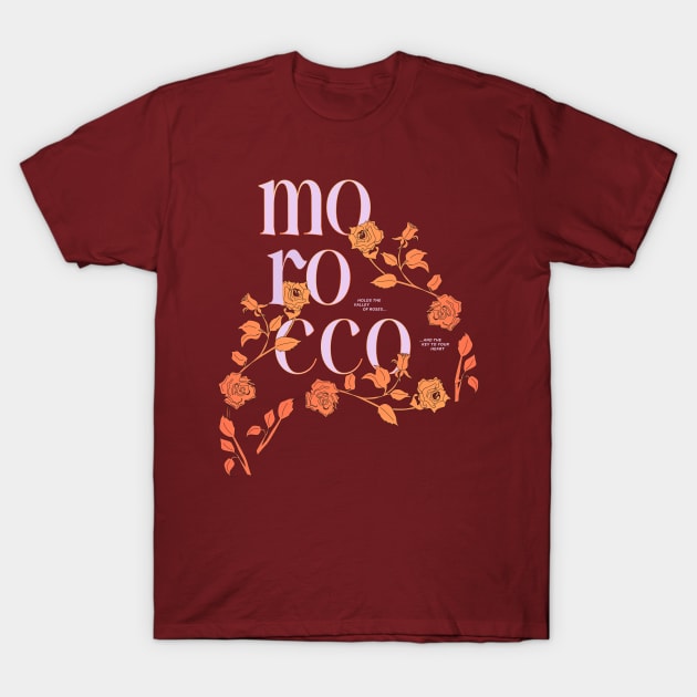 Morocco + Roses T-Shirt by Design by Maria 